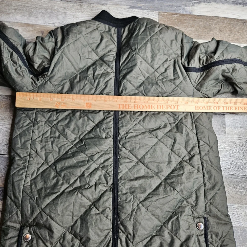 Burberry Children Quilted Bomber Jacket Oliver Green Full Zipper - Picture 15 of 16